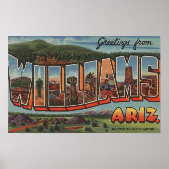 Póster Williams, Arizona - Escenas de letras grandes (Frente)