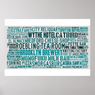 Póster Williamsburg Brooklyn Hipster Hotspots Poster