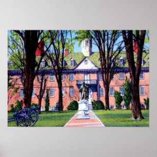 Póster Williamsburg Virginia Guillermo y universidad de
