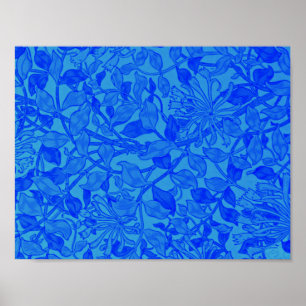 Póster Willliam Morris - Castillo de miel en azul