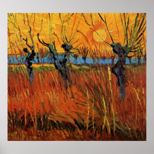 Póster Willows at Sunset de Vincent van Gogh