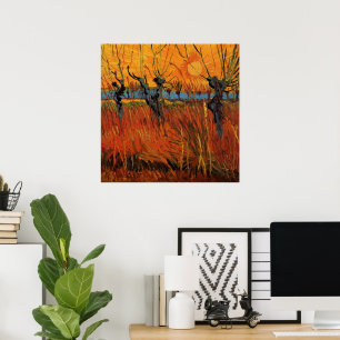 Póster Willows at Sunset de Vincent van Gogh