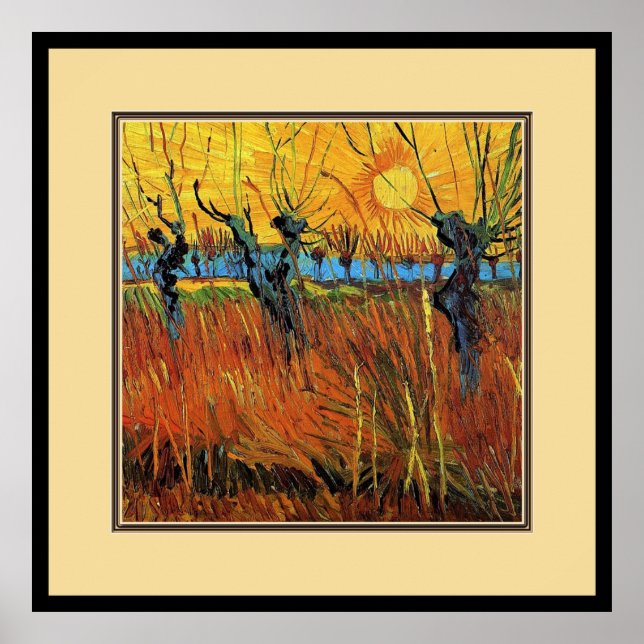 Póster Willows at Sunset, Vincent van Gogh (Frente)