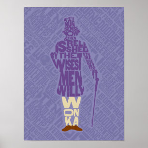 Póster Willy Wonka Cote Silhouette