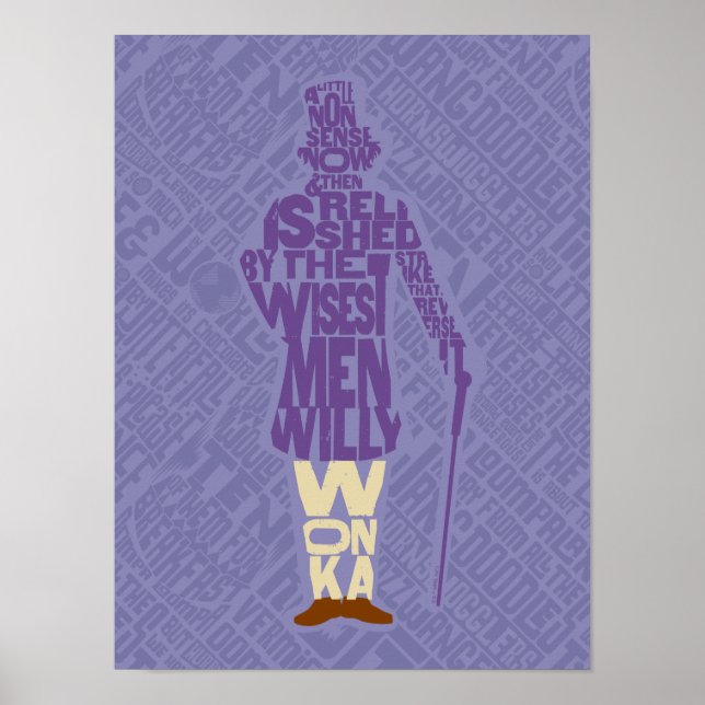 Póster Willy Wonka Cote Silhouette (Frente)
