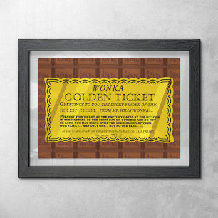 Póster Willy Wonka Golden Ticket
