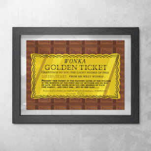Póster Willy Wonka Golden Ticket