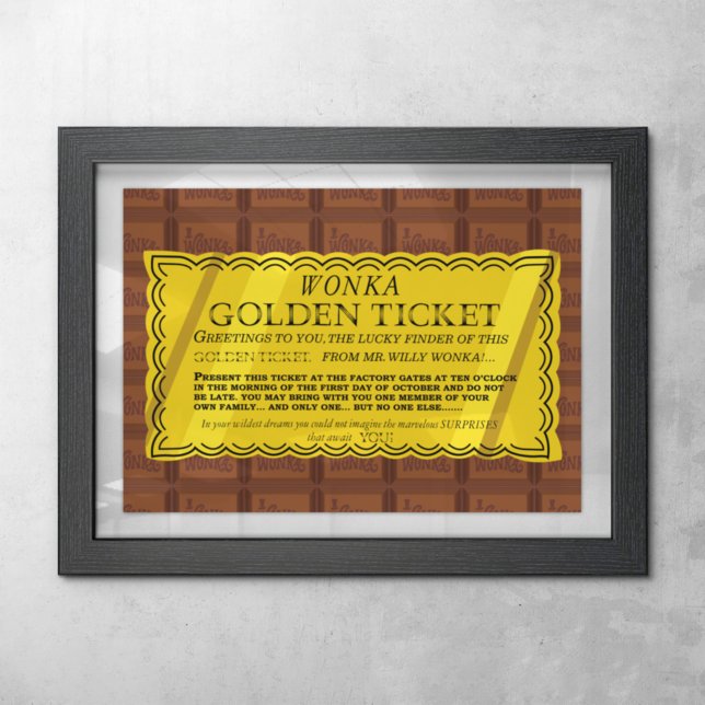 Póster Willy Wonka Golden Ticket (Subido por el creador)