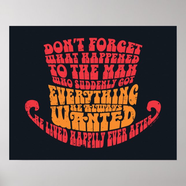 Póster Willy Wonka Gorra Typography (Frente)