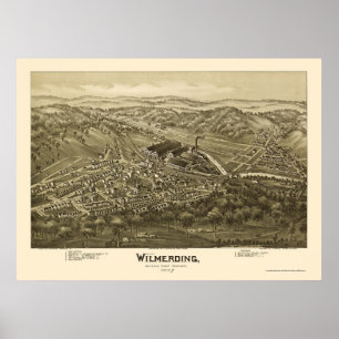 Póster Wilmerding, mapa panorámico del PA - 1897