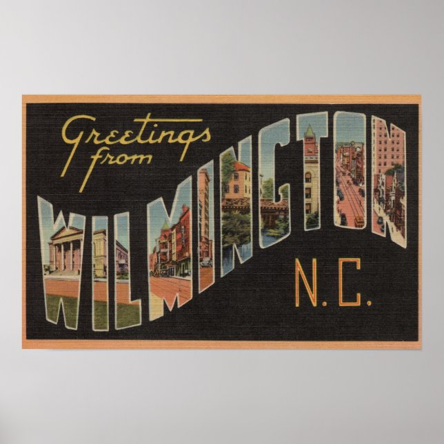 Póster Wilmington, Carolina del Norte - Escenas de letras (Frente)