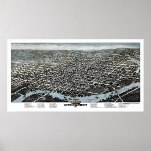 Póster Wilmington, DE Panoramic Map - 1874
