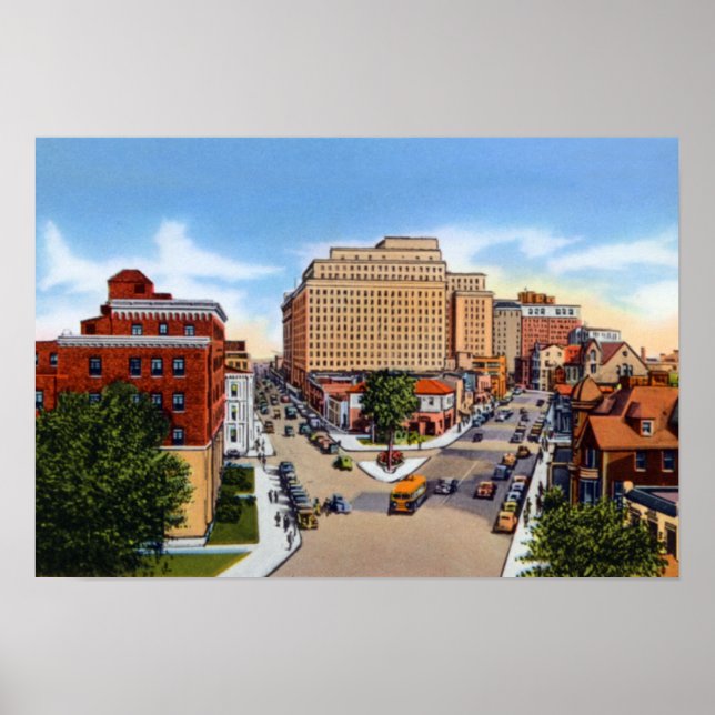 Póster Wilmington Delaware Delaware y Washington St (Frente)