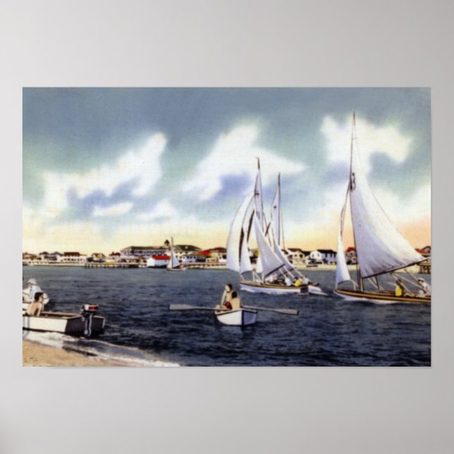 Póster Wilmington North Carolina Sailing (Frente)