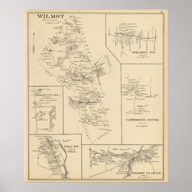 Póster Wilmot, Merrimack County (Frente)