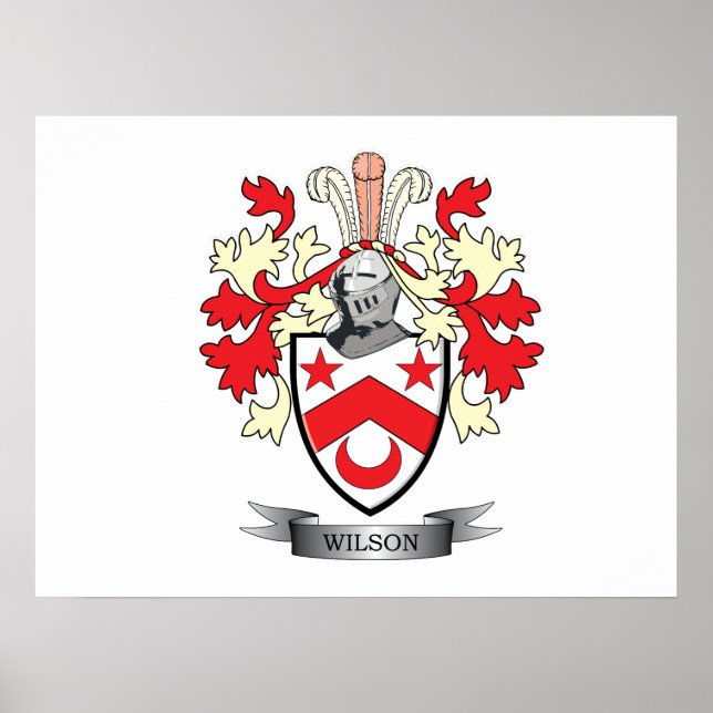 Póster Wilson Family Crest Coat of Arms (Frente)