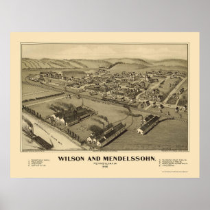 Póster Wilson y Mendelssohn, mapa panorámico del PA -
