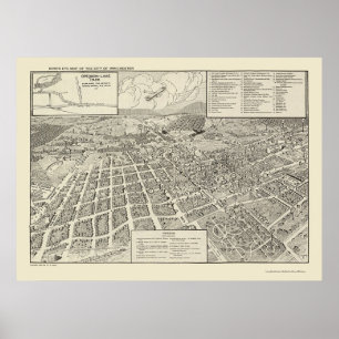 Póster Winchester, mapa panorámico del VA - 1926