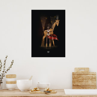Póster WIND FLUYE GIRAFFE por Alexandra Dikaia