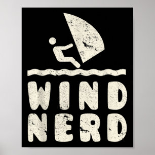Póster Wind Nerd Funny Windsurfer Hobby Beach