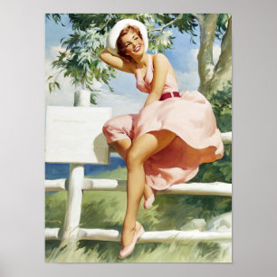 Póster Wind on Fence Pin Up