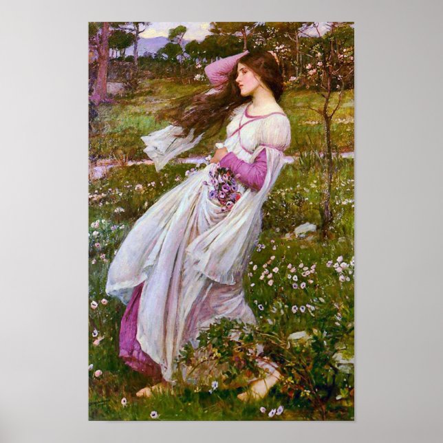 Póster Windflowers de John William Waterhouse (Frente)