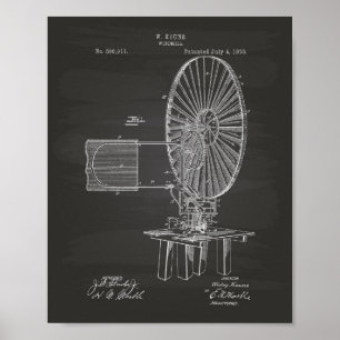 Póster Windmill 1893 Patent Art Chalkboard