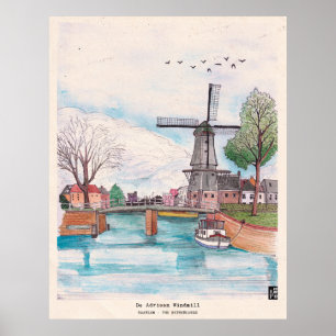 Póster Windmill De Adriaan Haarlem