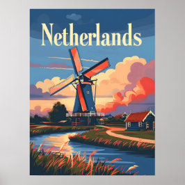 Póster Windmill Holandés