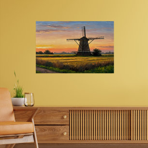 Póster Windmill In The Countryside