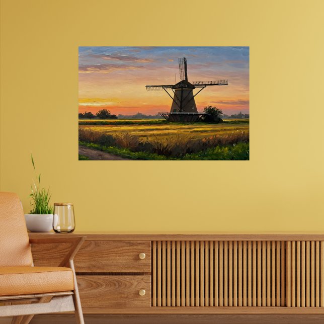 Póster Windmill In The Countryside (Salón 2)