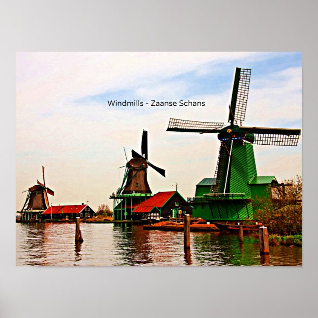 Póster Windmills-Zaanse Schans (Frente)