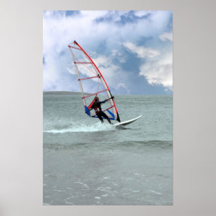 Póster windsurf en una tormenta