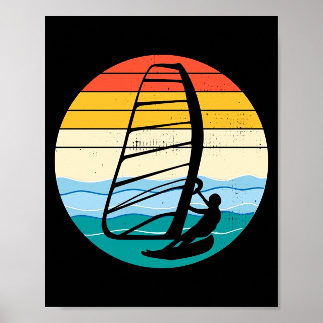 Póster Windsurf Windsurf Windsurf Surfista Deportes Acuát (Frente)