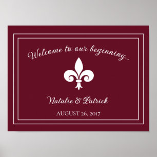 Póster Wine Fleur de Lis Boda