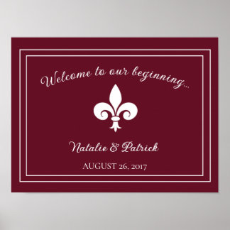 Póster Wine Fleur de Lis Boda