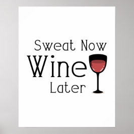 Póster Wine Lover Funny Gym Workout