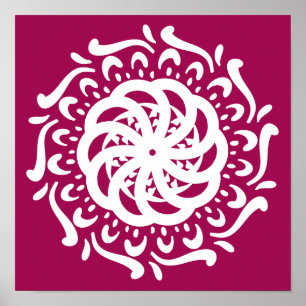 Póster Wine Mandala