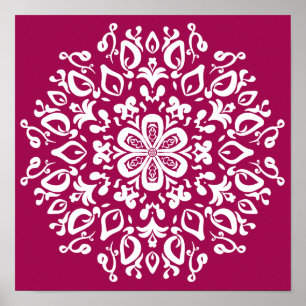 Póster Wine Mandala