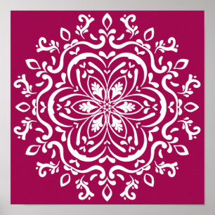 Póster Wine Mandala
