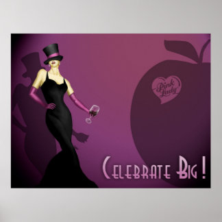 Póster Wine Pink Lady Poster