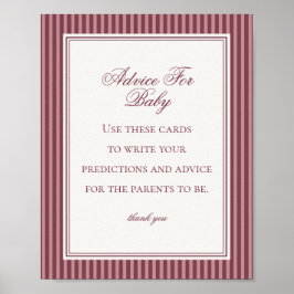 Póster Wine Vineyard Club Old Money Advice for Baby Game