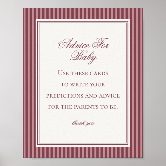 Póster Wine Vineyard Club Old Money Advice for Baby Game (Frente)