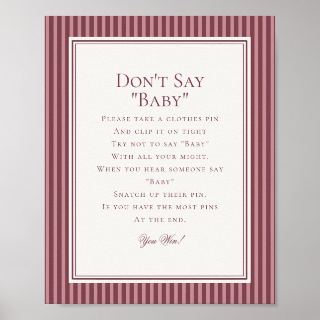 Póster Wine Vineyard Club Old Money Baby Shower Game (Frente)