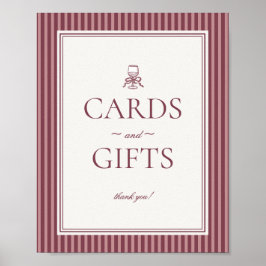 Póster Wine Vineyard Club Old Money Cards and Gifts Sign
