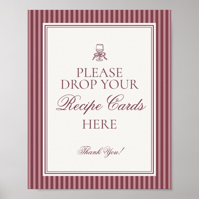 Póster Wine Vineyard Club Old Money Share Recipe Bridal (Frente)