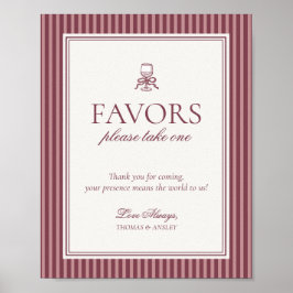 Póster Wine Vineyard Club Old Money Wedding Favors Sign