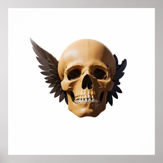 Póster Winged Skull Symbolizing Mortality and Freedom (Frente)