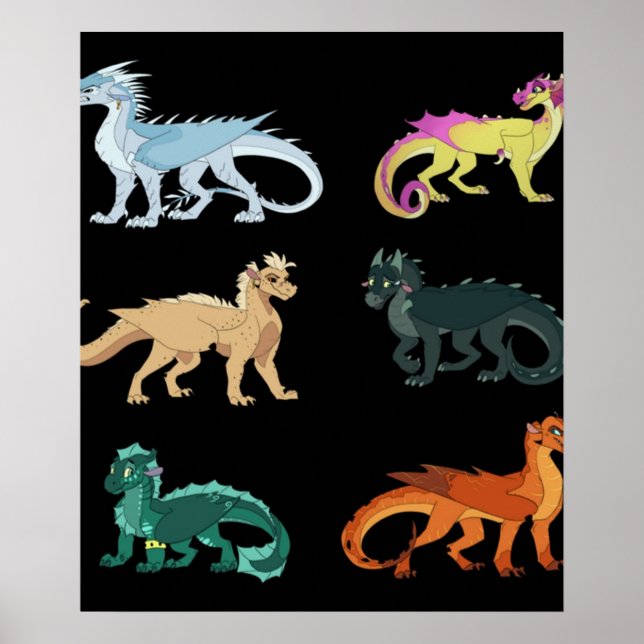 Póster Wings fire set sticker dragon classic (Frente)