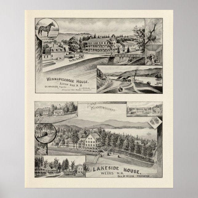 Póster Winnipiseogee House, Lakeside House (Frente)